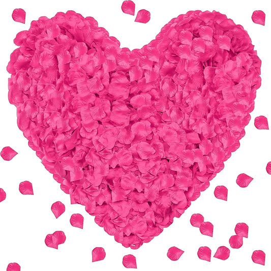 1000Pieces Rose Petals, Artificial Flower Petals Fake Rose Petals for Romantic Night,Wedding,Proposal Anniversary Flower Decorations (Rose Red)