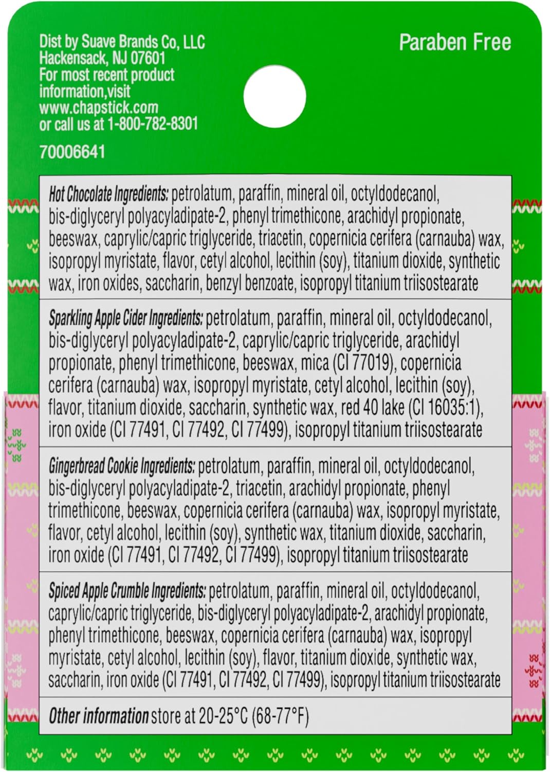 ChapStick Stocking Stuffers Cozy Comforts Lip Balm Holiday Gift Set, Moisturizing Daily Lip Care For Dry, Chapped Lips, Soothing Hydration, Limited Edition Cozy Flavors, 6 Pack Variety, 0.15 OZ EA