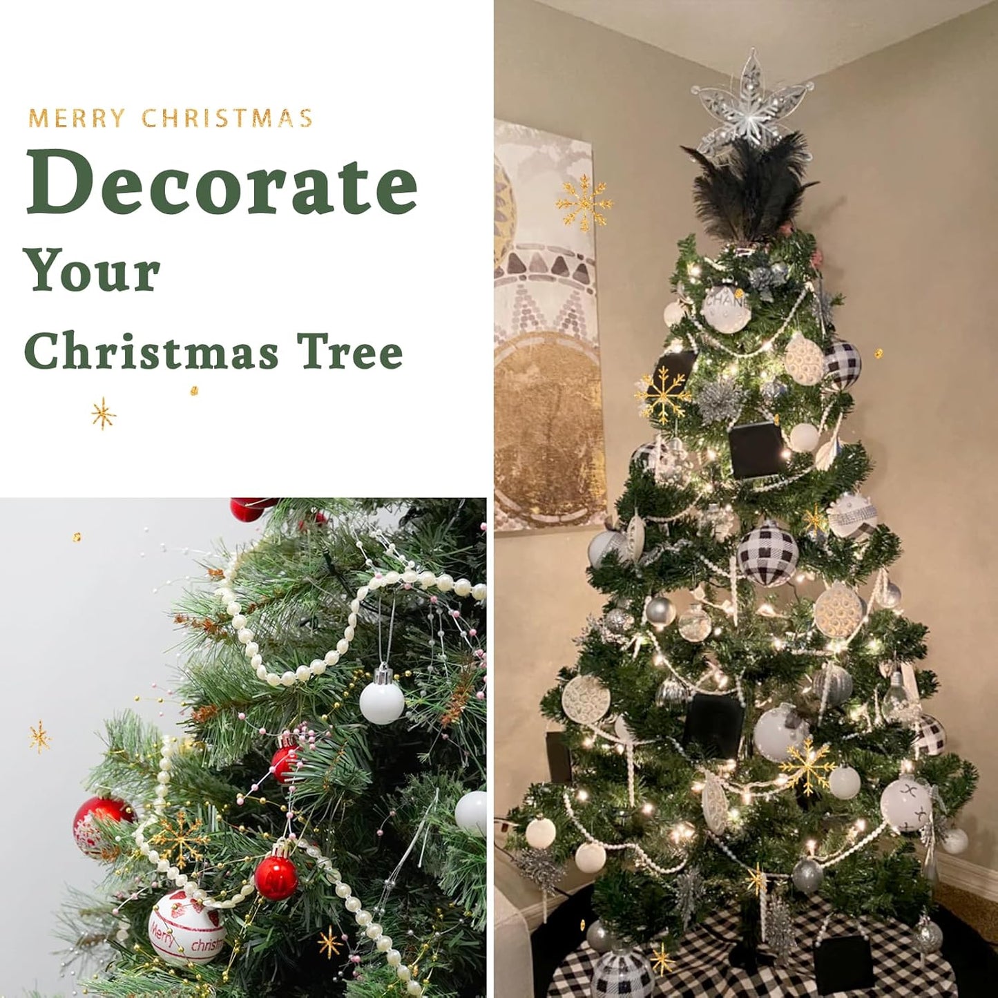 Flat Pearl Garland String 27 Yards, 6MM Half-Round Beaded Spool Roll Crafts for Wedding Decoration (Ivory)