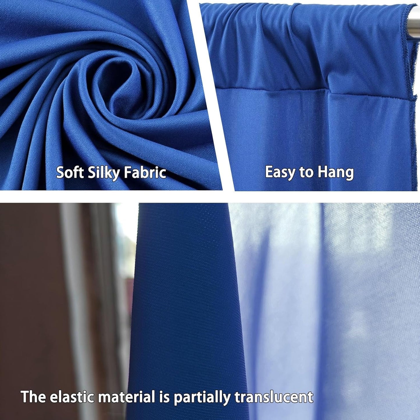 10 x 10 Feet Blue A Backdrop Curtain for Partie, Background Curtains for Photoshoot, Birthday, Wedding, Halloween, Thanksgiving, Christmas Day, New Year Party Decorations 5Ft x 10Ft, 2 Panels