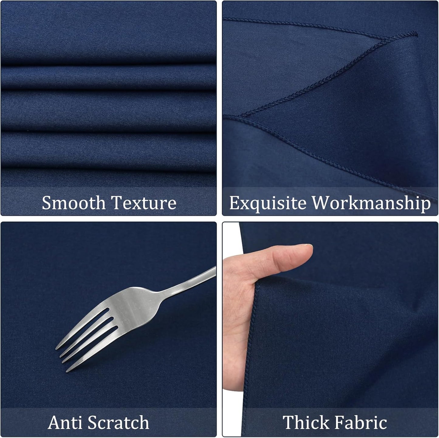 8 Pack Round Tablecloth 70 Inch Round Table Covers Bulk Washable Polyester Fabric Round Table Clothes for Wedding Party Reception Banquet Buffet Restaurant (Navy Blue, 70 Inch)