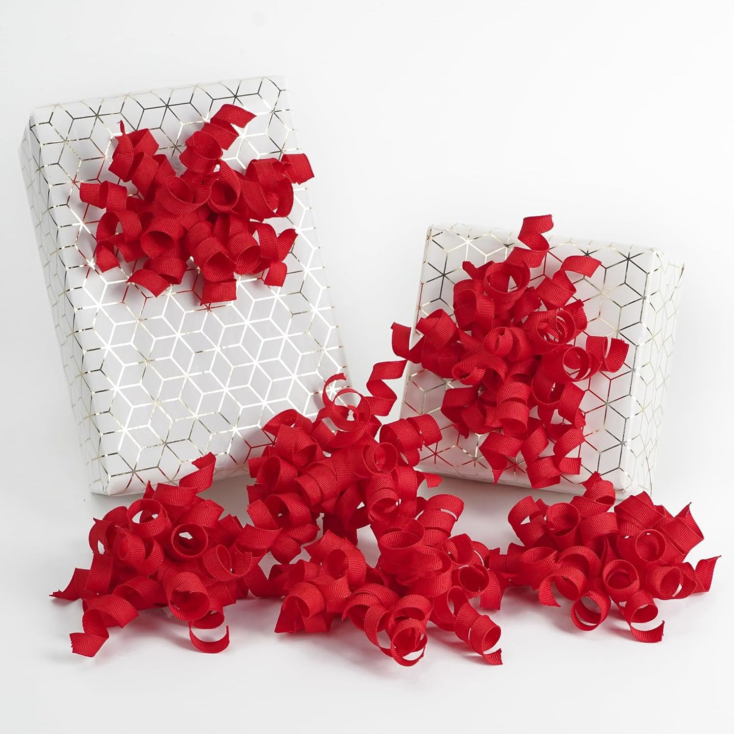 HUIHUANG Red Bows for Gift Wrapping, Red Curly Ribbon Bows Self Adhesive Burst Gift Bow for Christmas Presents, Wine Bottle, Treat Bags, Valentine's Day, Wedding Party Favor - 6 Counts