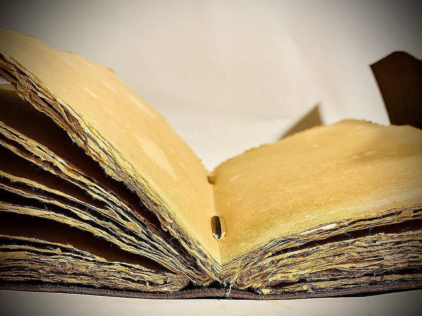 3 Moon Blue Lapiz Embossed Vintage Leather Journal | 240 Pages of Antique Handmade Deckle Edge Vintage Paper, Leather Sketchbook, Drawing Journal, Great Gift (5 by 7 inch, black)