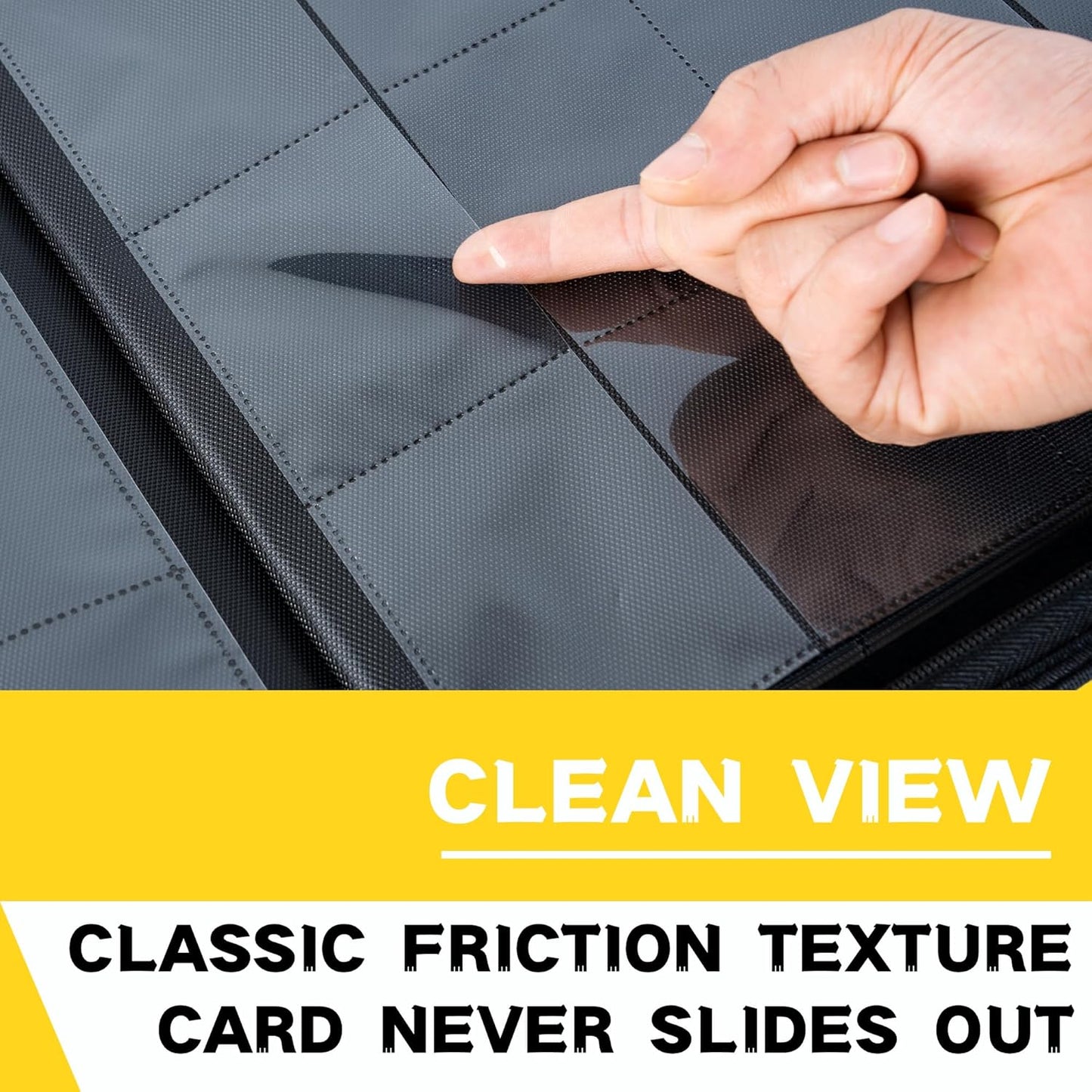 1600+ Pockets Trading Card Binder, 16-Pocket Card Ablum Compatible with MTG,Sports Cards & Other Standard Size Trading Card (BLACK)