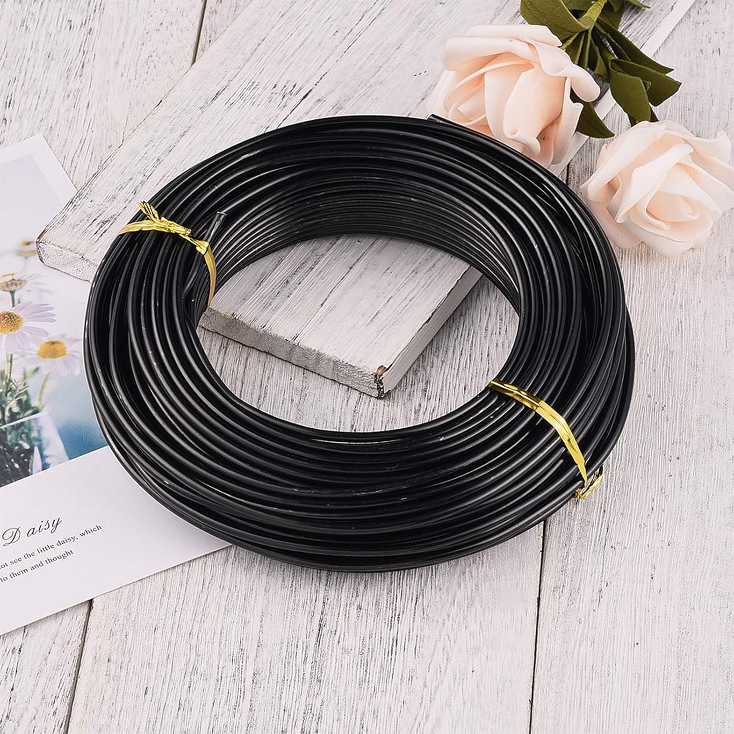 Fashewelry 82 Feet 9 Gauge Aluminum Wire Black Bendable Metal Craft Wire for Beading Jewelry Craft Making