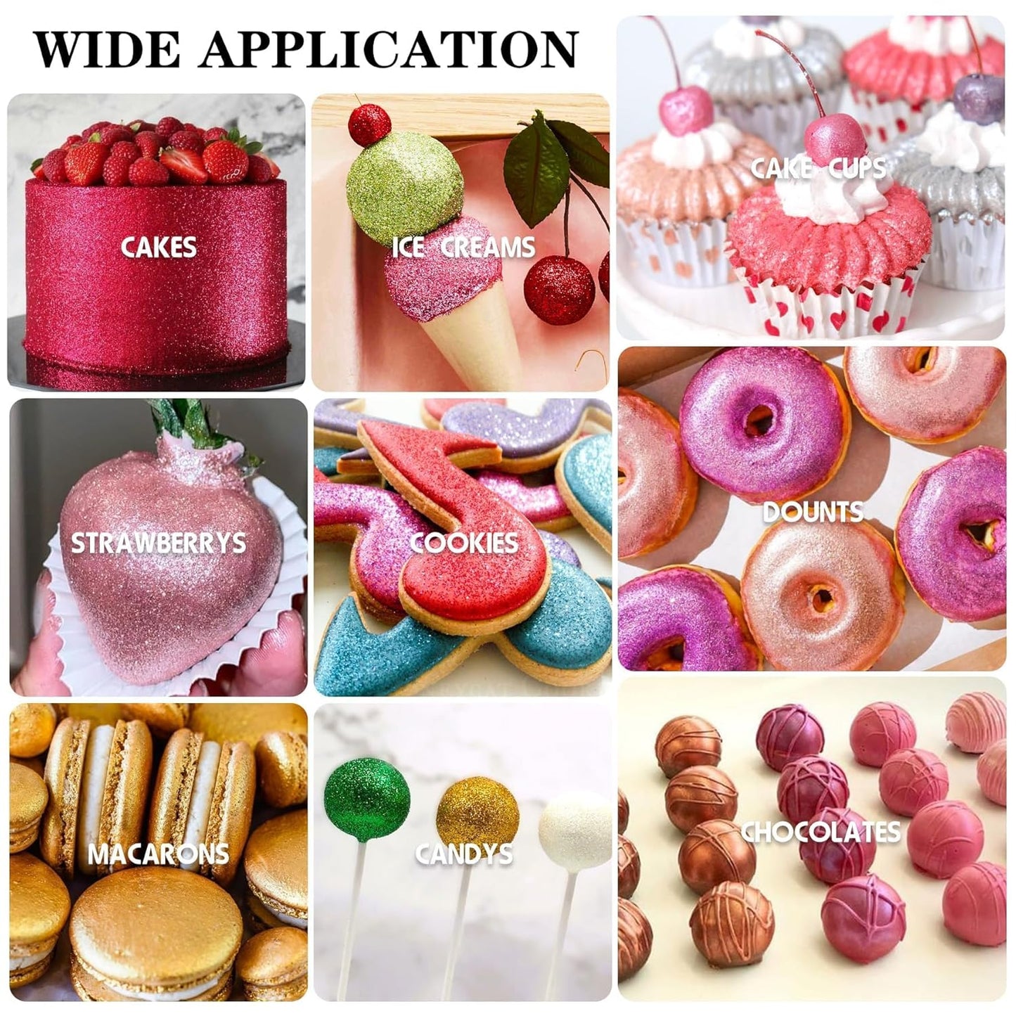 Edible Glitter - 30g / 1oz Luster Dust Edible Glimmer Powder for Sparkling Drinks, Foods, Wine, Cake - Food Grade Shimmer Dust Powder for Baking, Beverage, Cookies Decoration