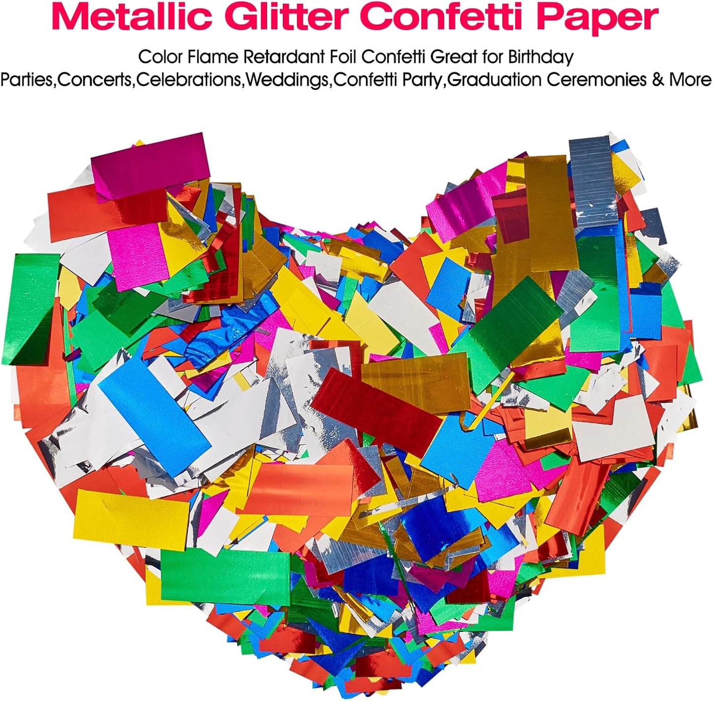 Metallic glitter Confetti Paper - Color Flame Retardant Foil Confetti Great for Birthday Parties,Concerts,Celebrations,Weddings,Confetti Party,Graduation Ceremonies & More (2.2)