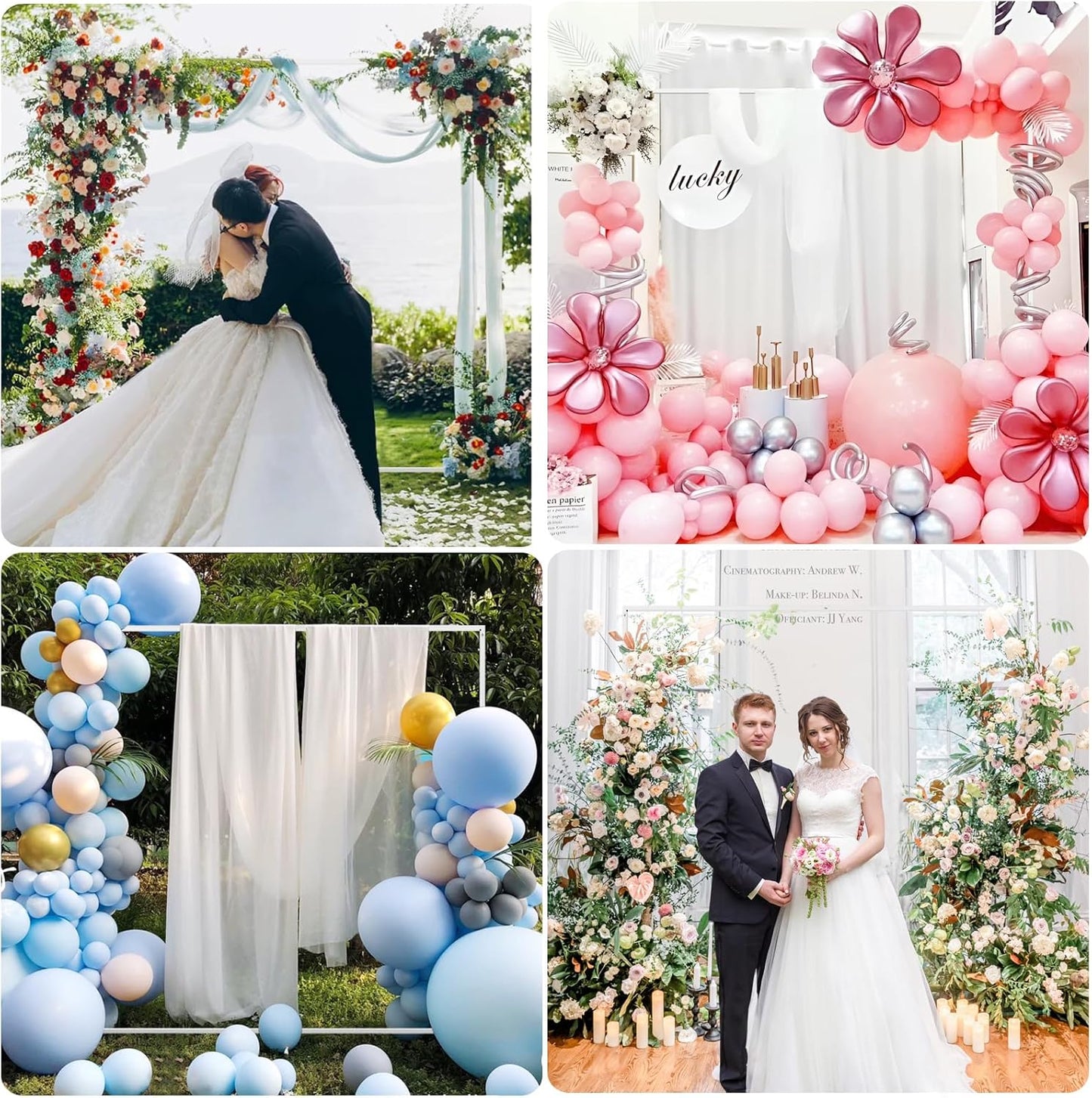 Asee'm 6.6FTx6.6FT White Wedding Arch Backdrop Stand Square Metal Rectangular Arch Frame for Ceremony Party Birthday Bridal Baby Shower Anniversary Arbor Balloon Decoration