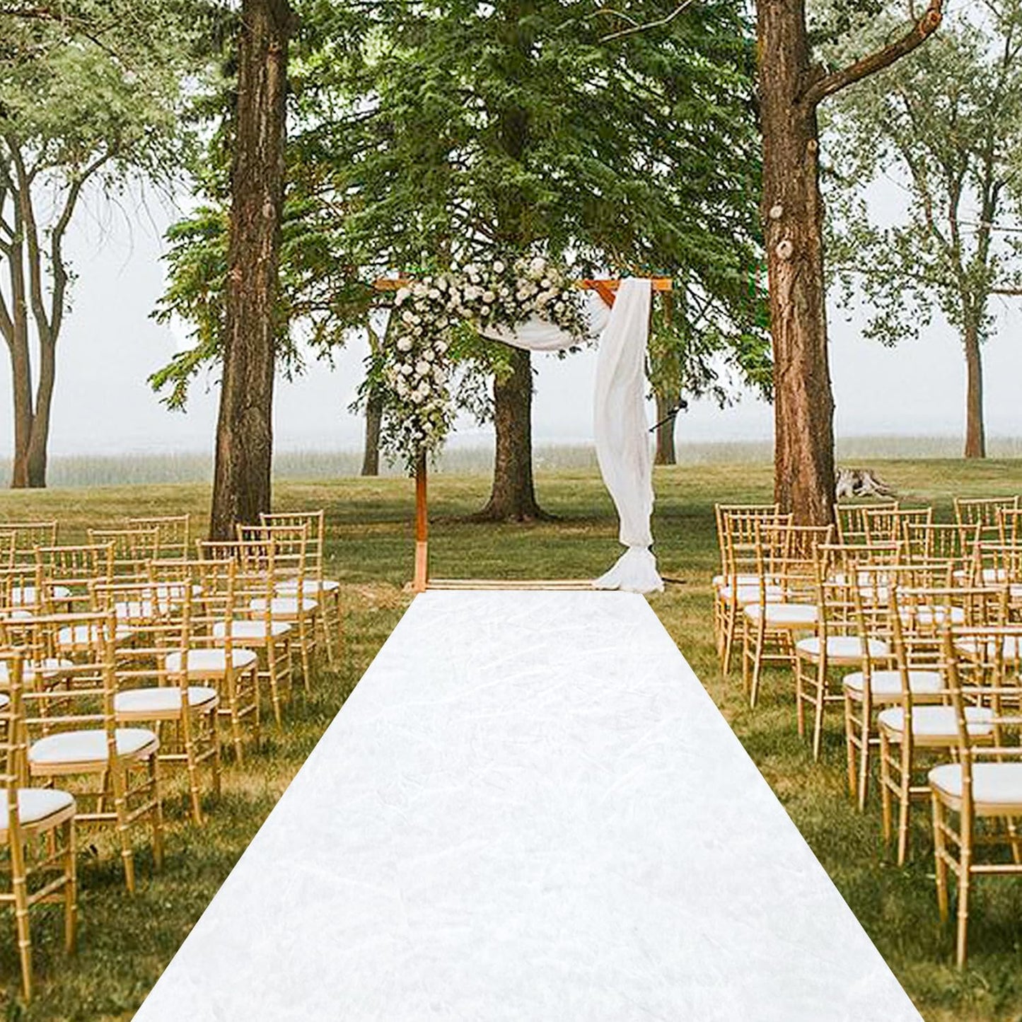 MODFUNS White Aisle Runner for Wedding Ceremony 4Ftx15Ft Wedding Rustic Aisle Runners Outdoor Wedding Decorations Aisle Runner Bridal Shower Aisle Floor Runner Velvet Aisle Runner Rug Prom Runway