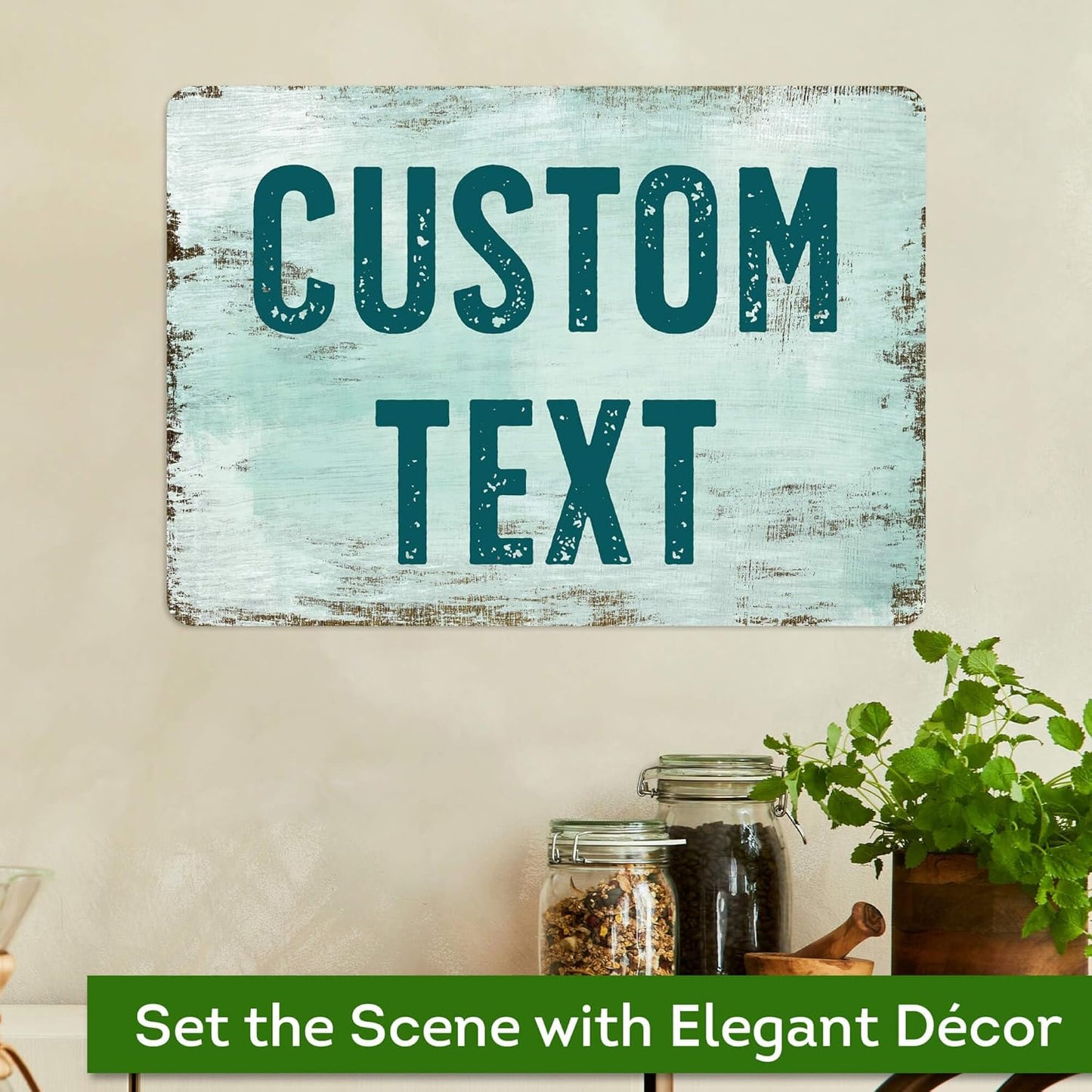 Custom Sign, Custom Street Sign, 11 Font Colors, 13 Font Styles, 4 Hole Options, 22 Sizes, 10x14 Inches, Rust Free DiBound, Fade Resistant, Made in USA by My Sign Center (Shabby Chic)