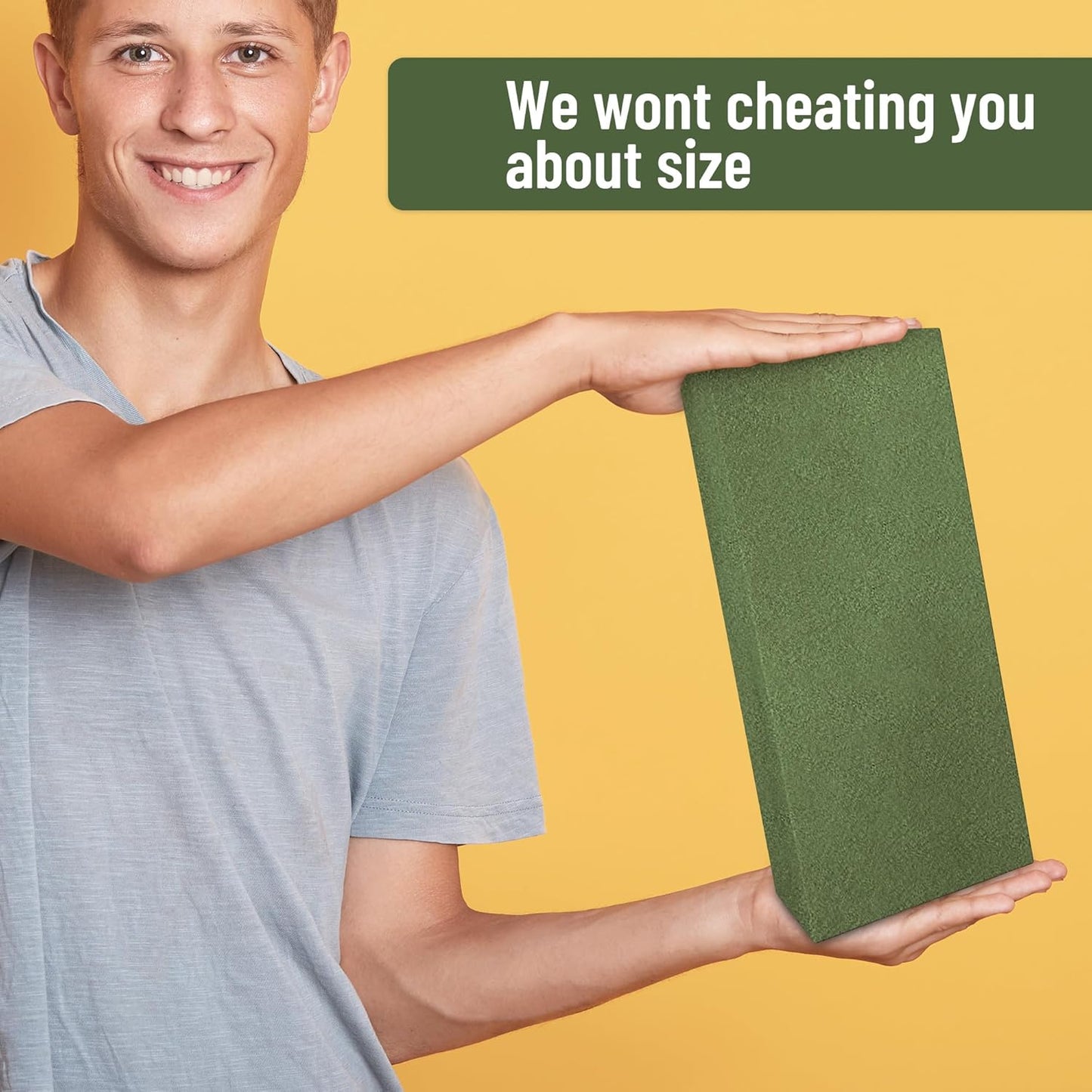 Max Shape Pack of 8 Large Size Floral Foam Blocks for Fresh and Artificial Flowers (9” L x 4” W), Wet Florist Foam Blocks for Wedding Holiday Decorations (8 Pack)