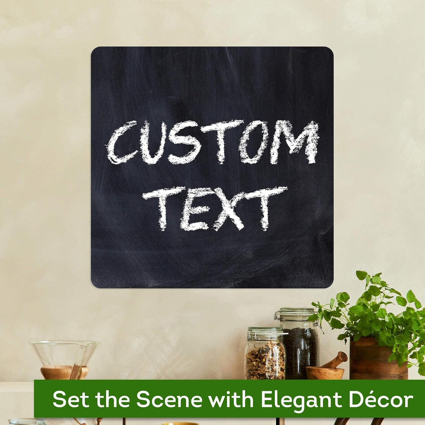 Custom Sign, Custom Street Sign, 11 Font Colors, 13 Font Styles, 4 Hole Options, 22 Sizes, 18x18 Inches, Rust Free DiBound, Fade Resistant, Made in USA by My Sign Center (Chalkboard Black)