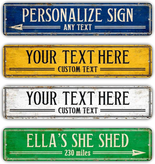 Custom Signs Outdoor Metal, Personalized Street Sign for Home Bar Wall Decor, 6x24 Inches, Indoor/Outdoor Use, Fade Resistant .040 Aluminum