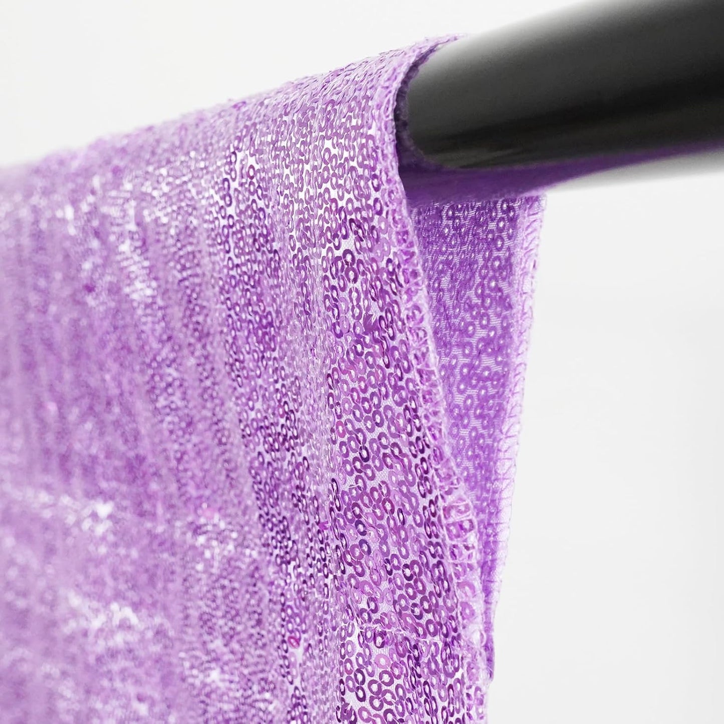Poise3EHome 6Ft x 8Ft Lavender Sequin Backdrop, Glitter Thick Satin Sequin Background Drapes, Sparkly Opaque Photography Curtain Backdrop for Wedding Party Holiday Festival Decor