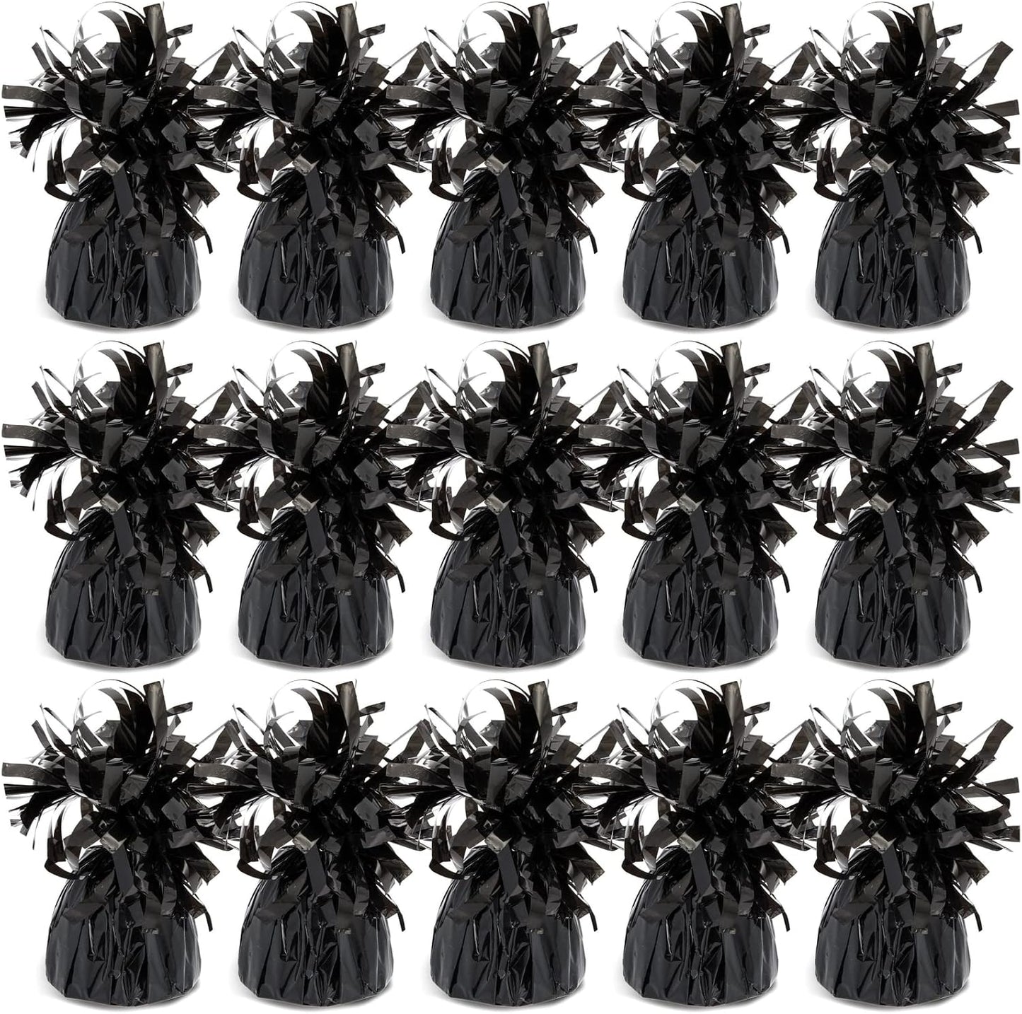 BLUE PANDA Black Balloon Weights - Pack of 15, 6 Oz, 4.5 In - Helium Balloon Weight Bulk for Table Centerpieces & Outdoor Events