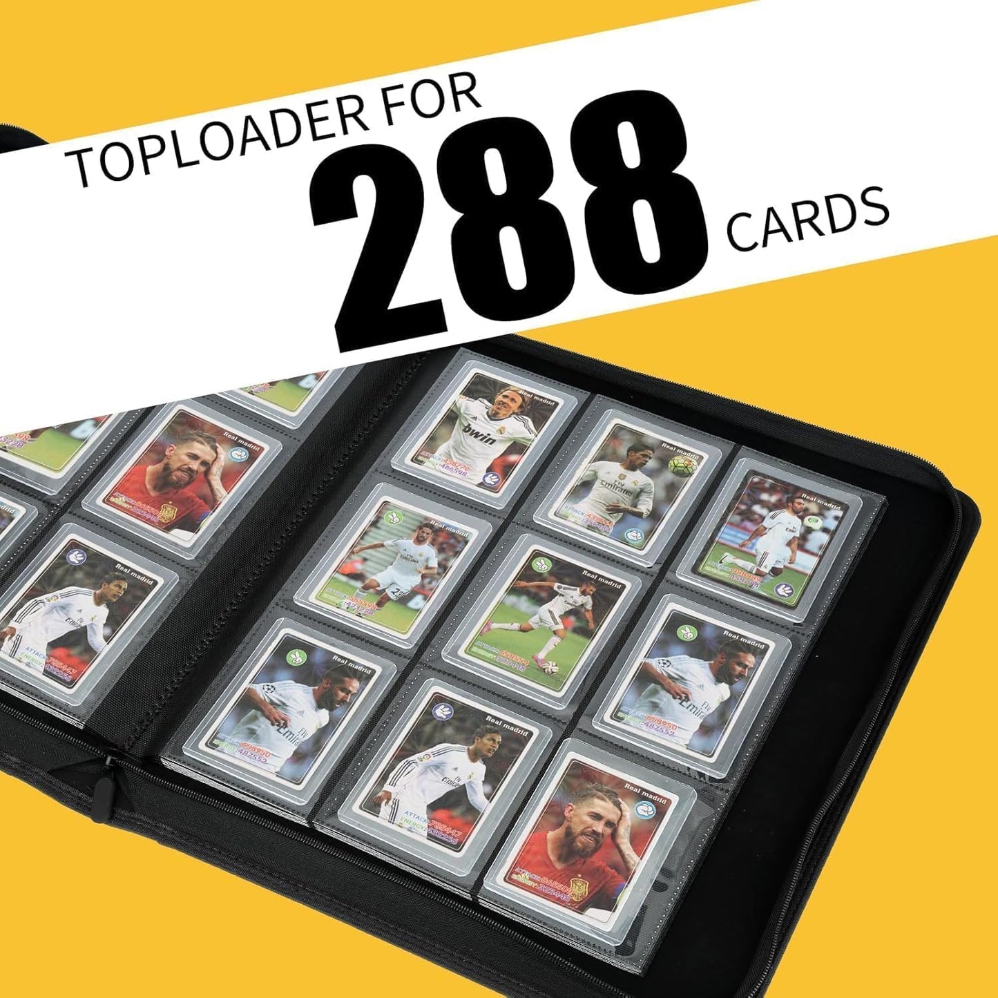 Toploader Binder with 9-Pocket Pages, Holds 288 "3×4" Rigid Toploader Hard Cases, Card Holder for Collectible Cards or Sports Cards, Durable Sleeves for Storage & Display (Viridian)