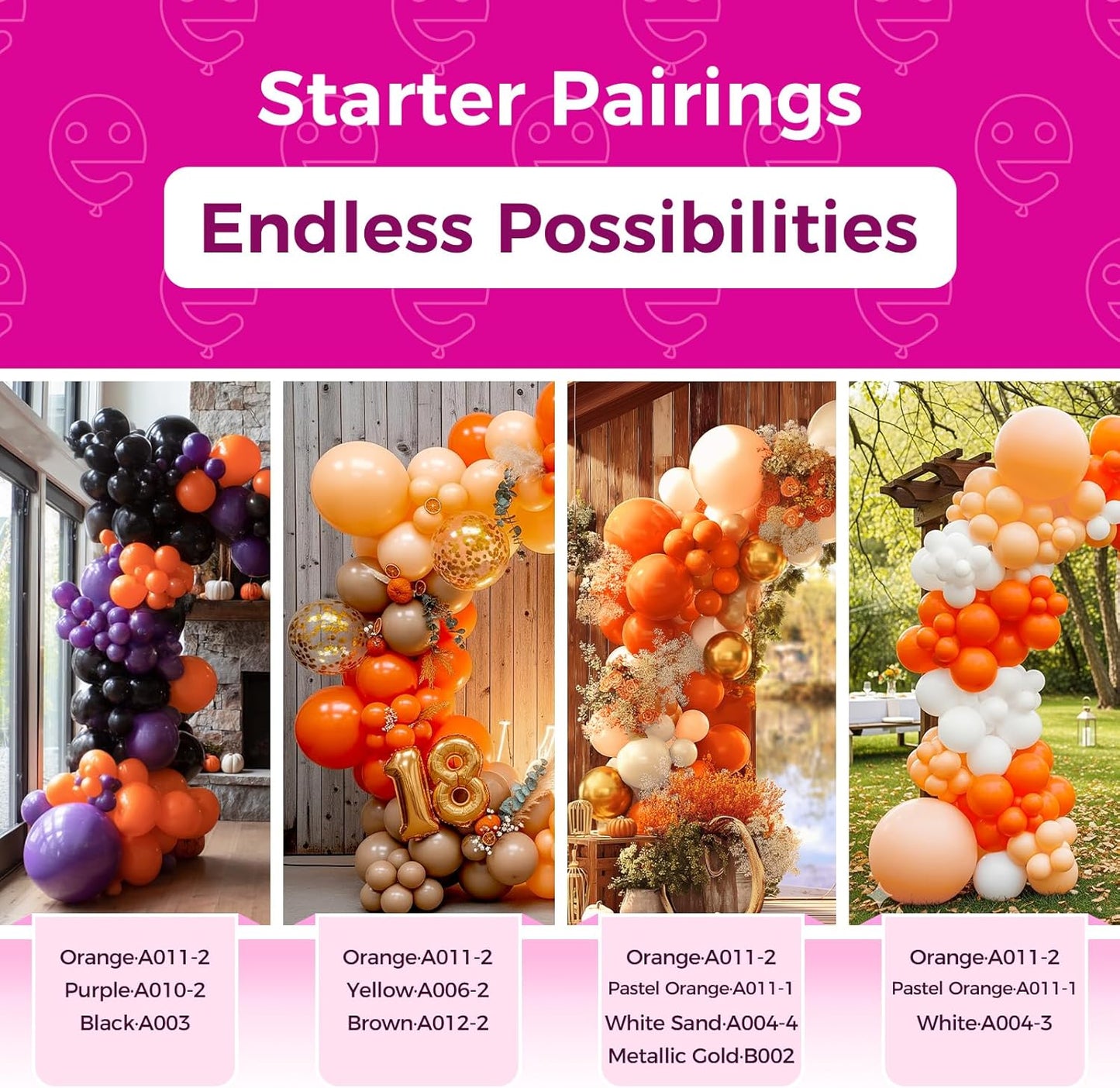 Bezente Orange Balloons Latex Party Balloons - 100 Pack 12 inch Orange Round Helium Balloons for Birthday Bridal Shower Halloween Party Decoration