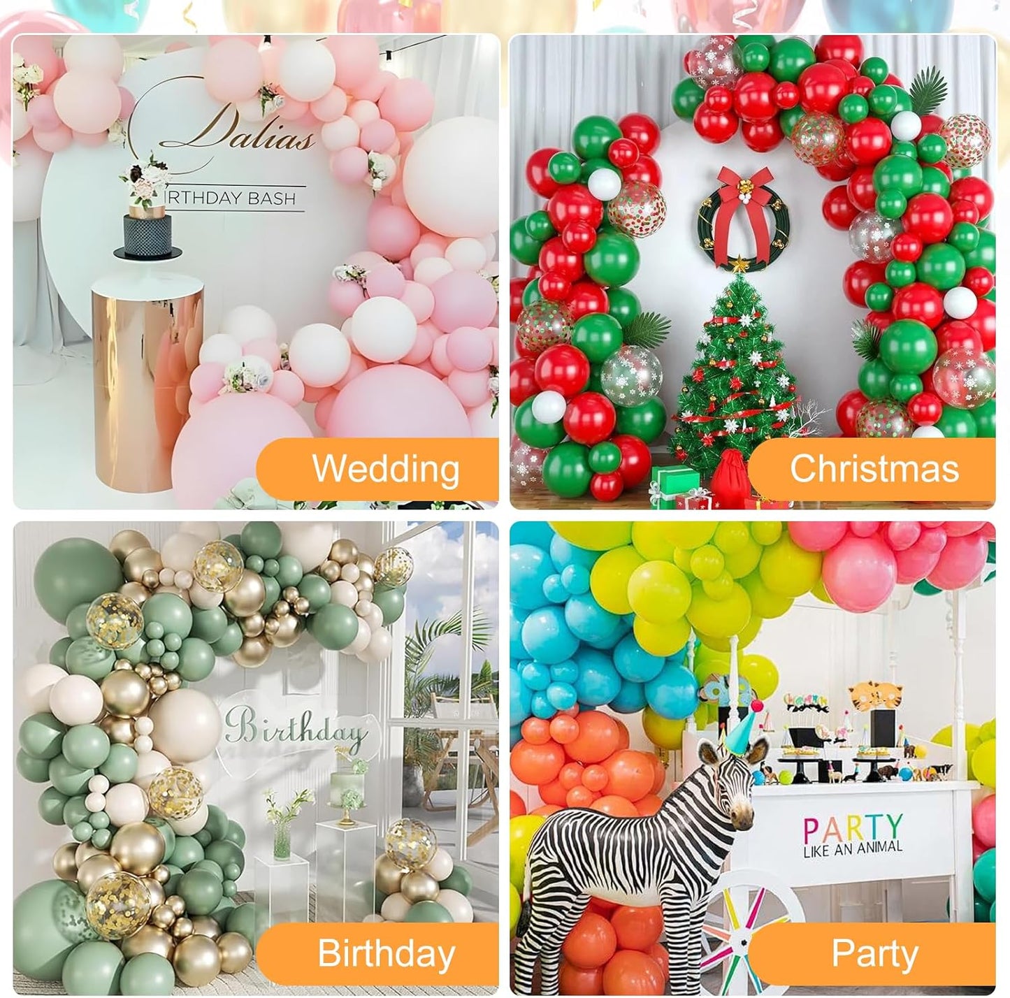 Balloon Arch Stand Kit 8.2ft and 5ft, Heavy Duty Base with Water Filling Bag, Bendable Half Arch Balloon Gold Frame - Suitable for Birthdays, Holiday Decorations and Other Indoor and Outdoor Parties.