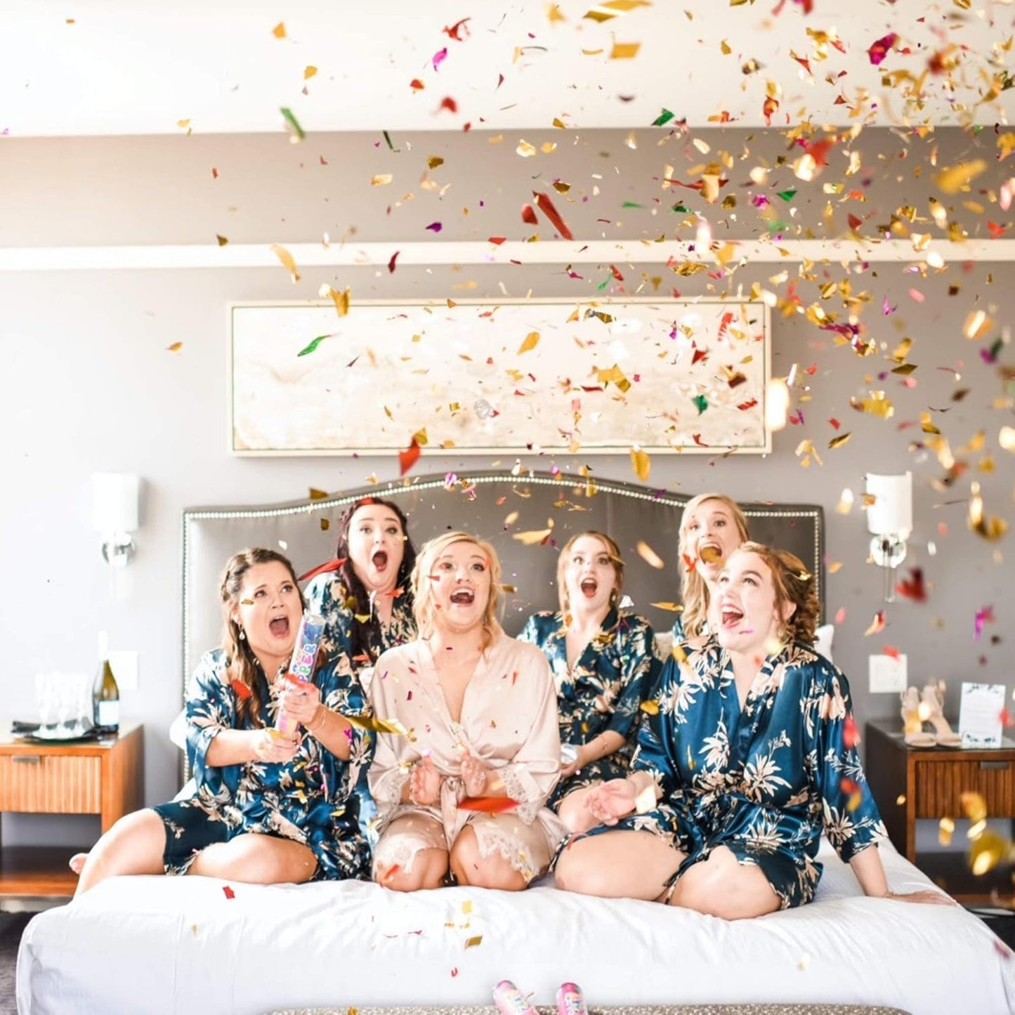 Confetti Poppers Confetti Cannon | 2 Pack | Glitter Multicolor | Party Poppers for Graduation, Birthday, Wedding | Alternative to Fireworks Smoke Bombs | Launches 25 ft | 12 inch | TUR Party Supplies