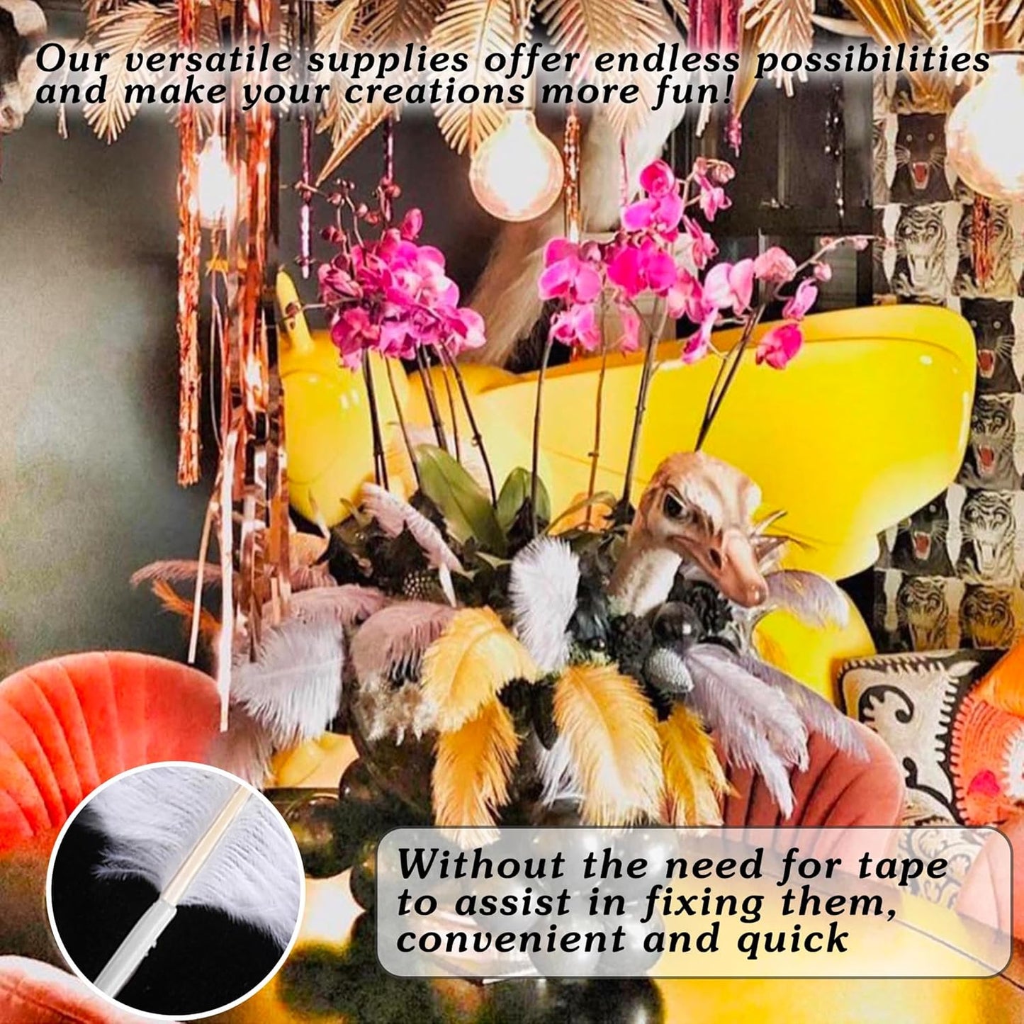 SOGUGOM Brown Craft Ostrich Feathers - 30PCS 8-10 inch Ostrich Feathers Kit for Centerpieces, Kindergarten Crafts, Dream Catchers and DIY Projects(Brown)