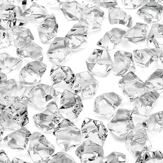 1000Pcs Clear Fake Crush Ice Rocks, Mini Vase Fillers Small Acrylic Diamonds for Centerpieces Home Party Table Scatter, 0.5in Plastic Gems for DIY Crafts