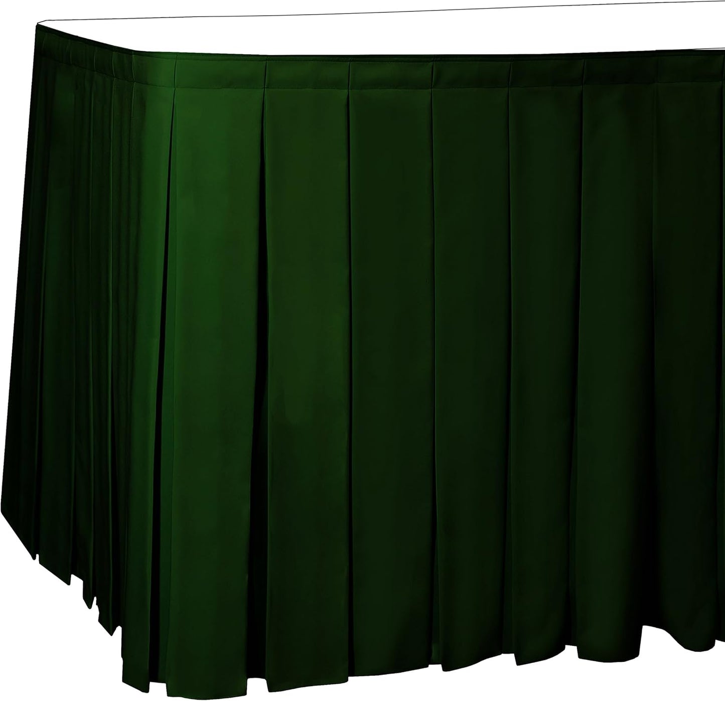 Ultimate Textile Pleat Polyester Fabric Table Skirt - Machine Washable Flame Resistant with Clips for Events, Weddings & Trade Shows, Cut & Sewn in Paterson, NJ - Hunter, 21' Box Pleat