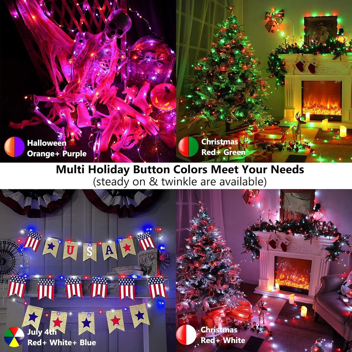 BrizLabs Color Changing Fairy Lights, 66ft 200 LED Rainbow Christmas Fairy Lights with Remote, RGB Xmas Tree Light with Timer, Dimmable Twinkle Light Music Sync for Indoor Xmas Halloween Easter Party