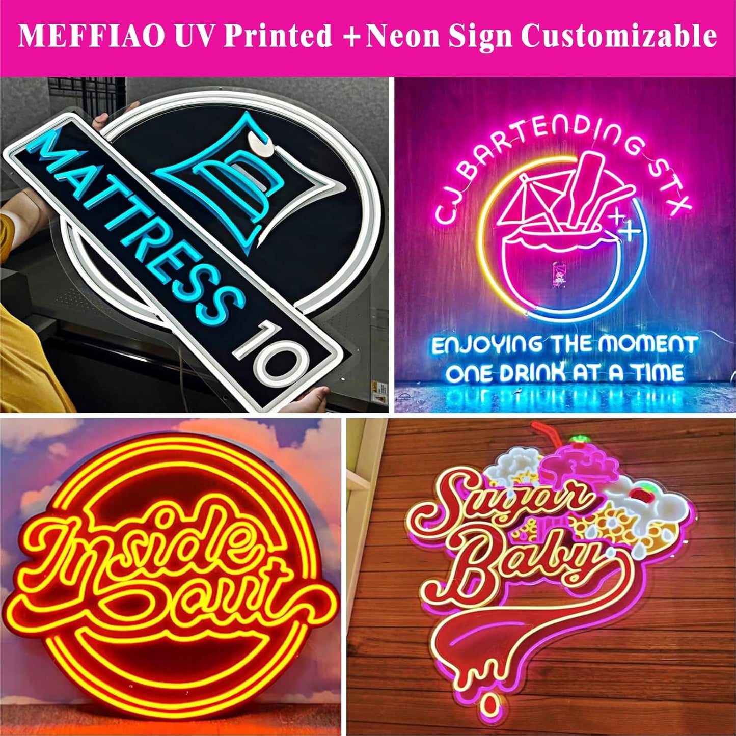 Custom Neon Sign, Personalized LoGo Neon Sign Customizable for Business, UV Bar Salon Beauty Studio Light Up Sign, LED Neon Name Sign Suitable for Wall Decoration