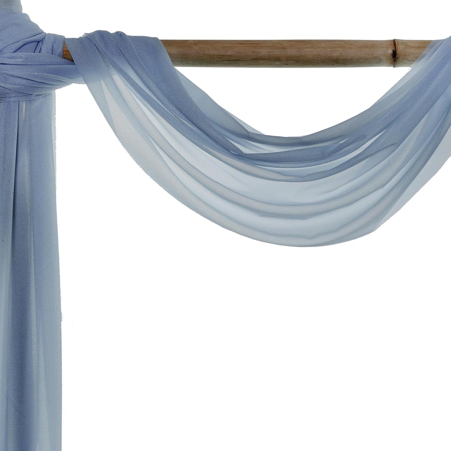 VDS Pack of 3 Panel (30 Inch X 20 Feet) Wedding Arch Draping Fabric Sheer Chiffon Fabric Drapery for Wedding Ceremony Reception Swag Backdrop Canopy Chuppah ARBO Altars Decoration (Dusty Blue)