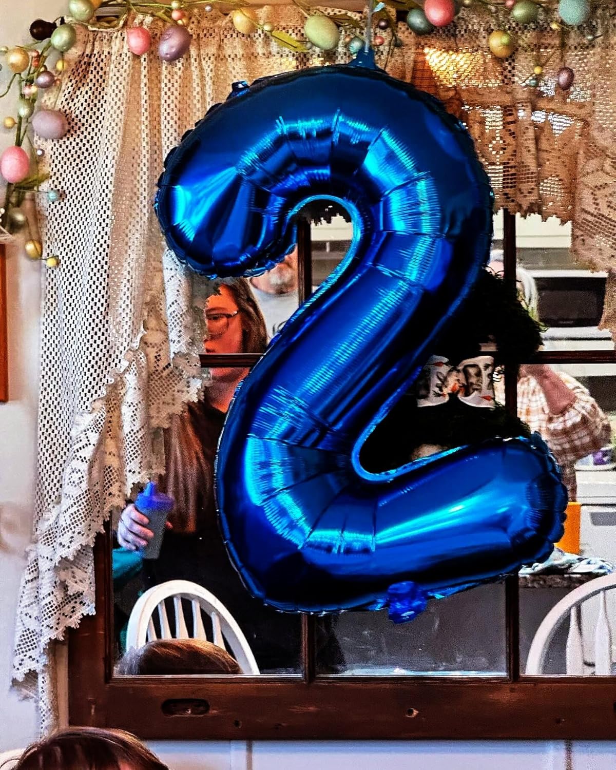Night Blue 40 Inch Big Number Balloon Birthday Decoration, Number 2 Helium Balloon 12 20 22 23 24 26 2025 New Years Celebration, Boy Girl Baby Anniversary Party Graduations Supplies Decorations