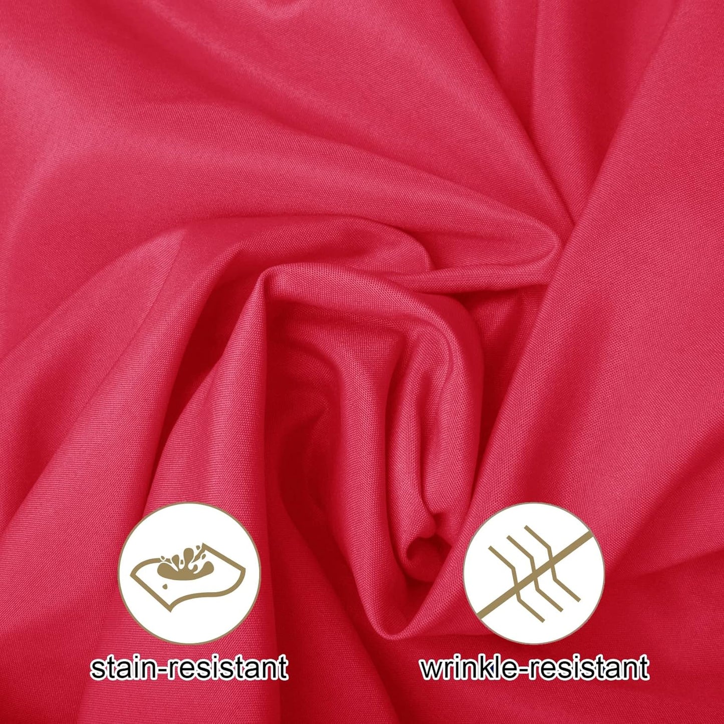 Ascoza 2pack 120 Inch Red Round Tablecloth in Washable Polyester Fabric for Wedding/Banquet/Restaurant/Parties…