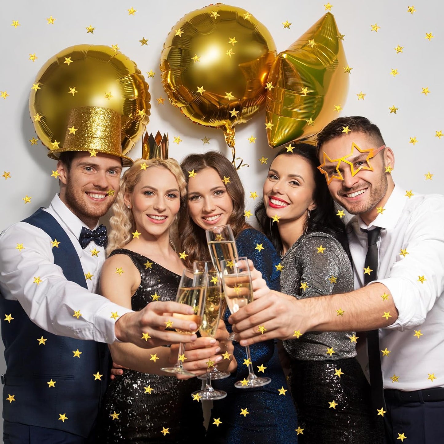 MARFOREVER Gold Star Confetti, Glitter Star Confetti Birthday Scatter Table Centerpiece Metallic Sequin Sprinkles Stars for Baby Shower Wedding Christmas Valentine Party Decorations