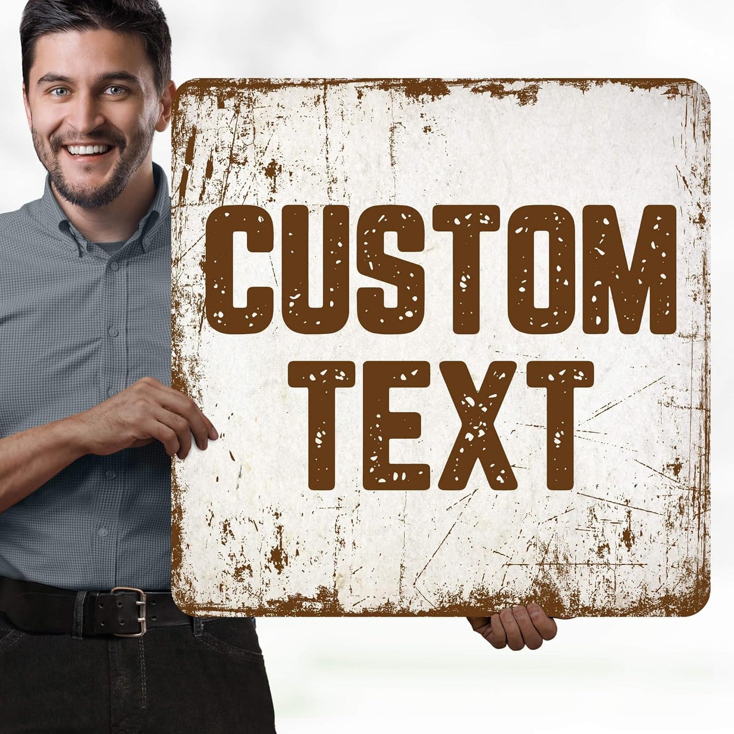 Custom Sign, Custom Street Sign, 11 Font Colors, 13 Font Styles, 4 Hole Options, 22 Sizes, 24x24 Inches, Rust Free DiBound, Fade Resistant, Made in USA by My Sign Center (Rustic)