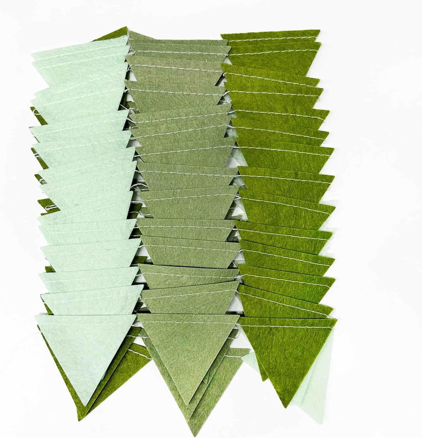 Olive Green Party Decorations Gradient Sage Green Felt Hanging Triangle Mini Bunting Pennant Banner Flag for Neutral Baby Shower Birthday Wedding Woodland Safari Jungle Party Classroom Nursery Decor