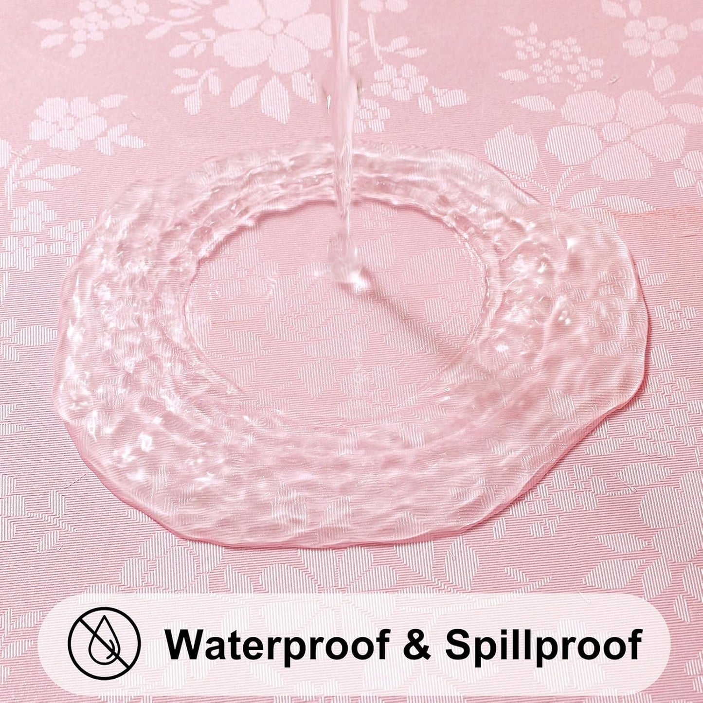 Smiry Square Table Cloth, Waterproof Heavy Duty Vinyl Tablecloths, Wipeable Washable Table Cover for Kitchen and Dining Room (Pink, 54" X 54")