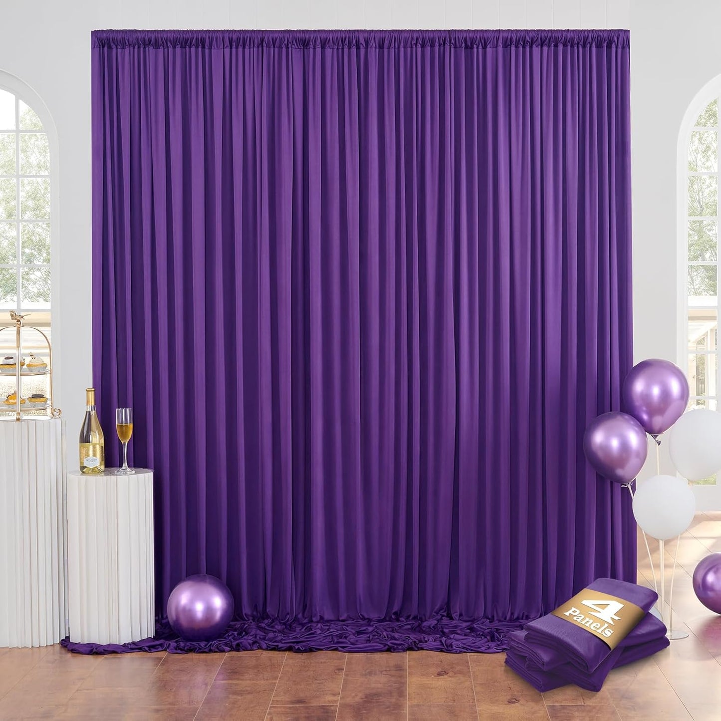 20ftx10ft Purple Backdrop Curtains for Party Background, Wrinkle Free Purple Photo Curtains Backdrop Drapes 4 Panels Back Drop Cloth for Wedding Birthday Photography Baby Shower Decor
