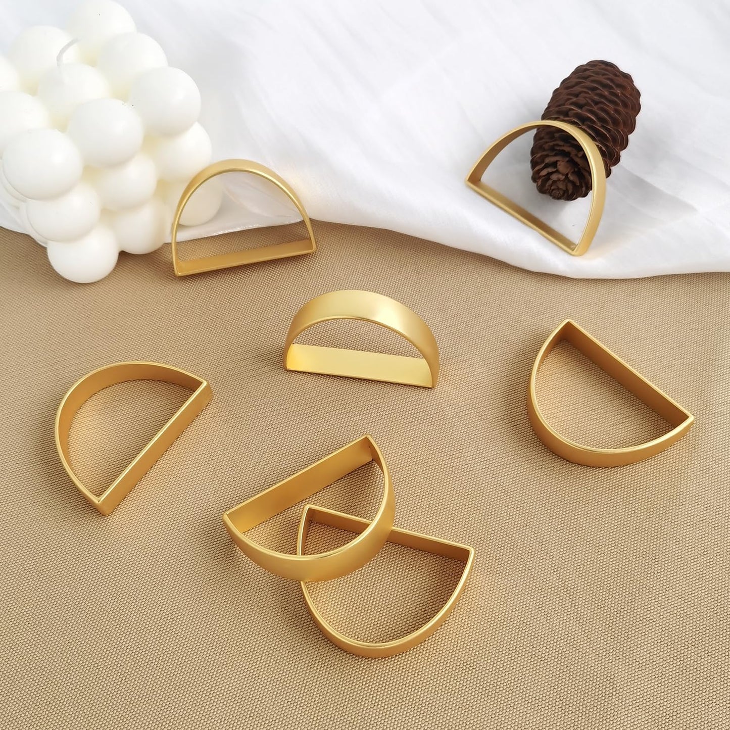 16PCS Gold Napkin Rings, Metal Napkin Rings, Fall Thanksgiving Christmas Table Decorations, Wedding, Banquet, Party, Easter Table Napkin Decorations