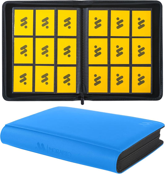 Card Binder 9 Pockets,Trading Card Binder Holds up to 864 Cards with 48 Sleeves,Zipper Card Holder Album Compatible with TCG Card/Game Cards/Sports Card