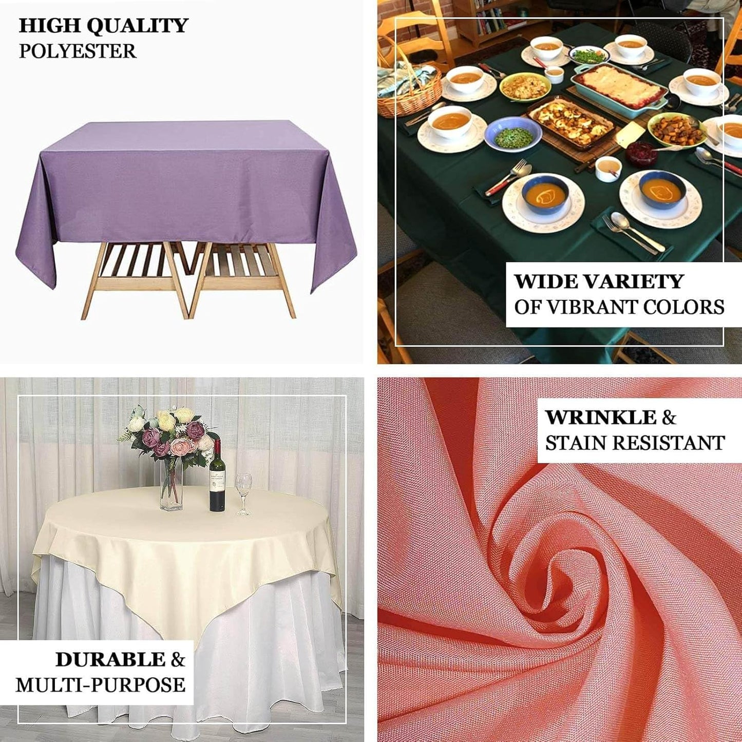 Efavormart 70" Square Linens Silver Wholesale Linens Polyester Square Linen Tablecloth for Wedding Banquet Party Restaurant