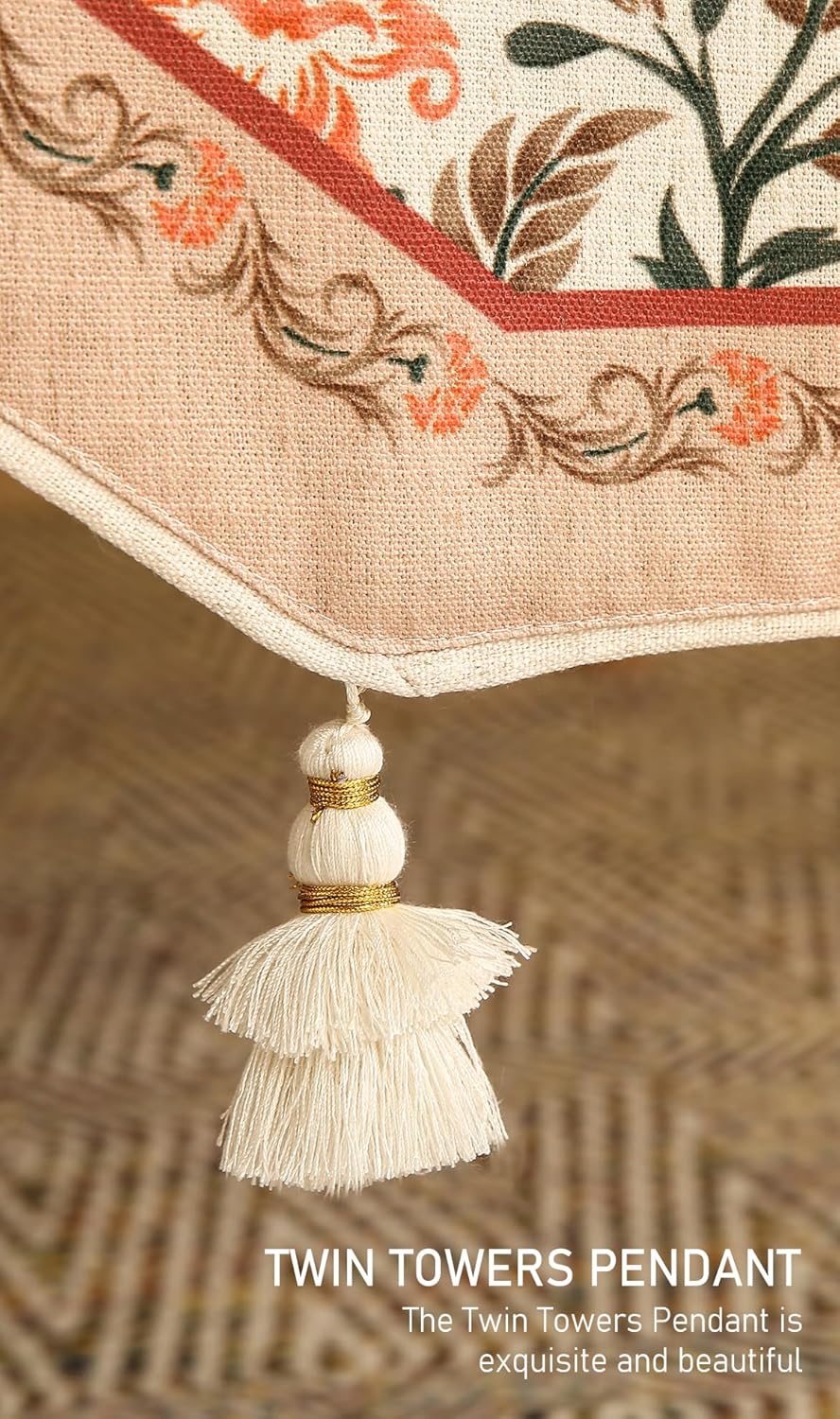 ISAENNE Designer French Elegant Linen Table Runner 102 Inches Long,Farmhouse Lily Pattern Decor Table Runners for Dining Tables,Thanksgiving,Kitchen Tables,Christmas,12"*102"-Aurora A