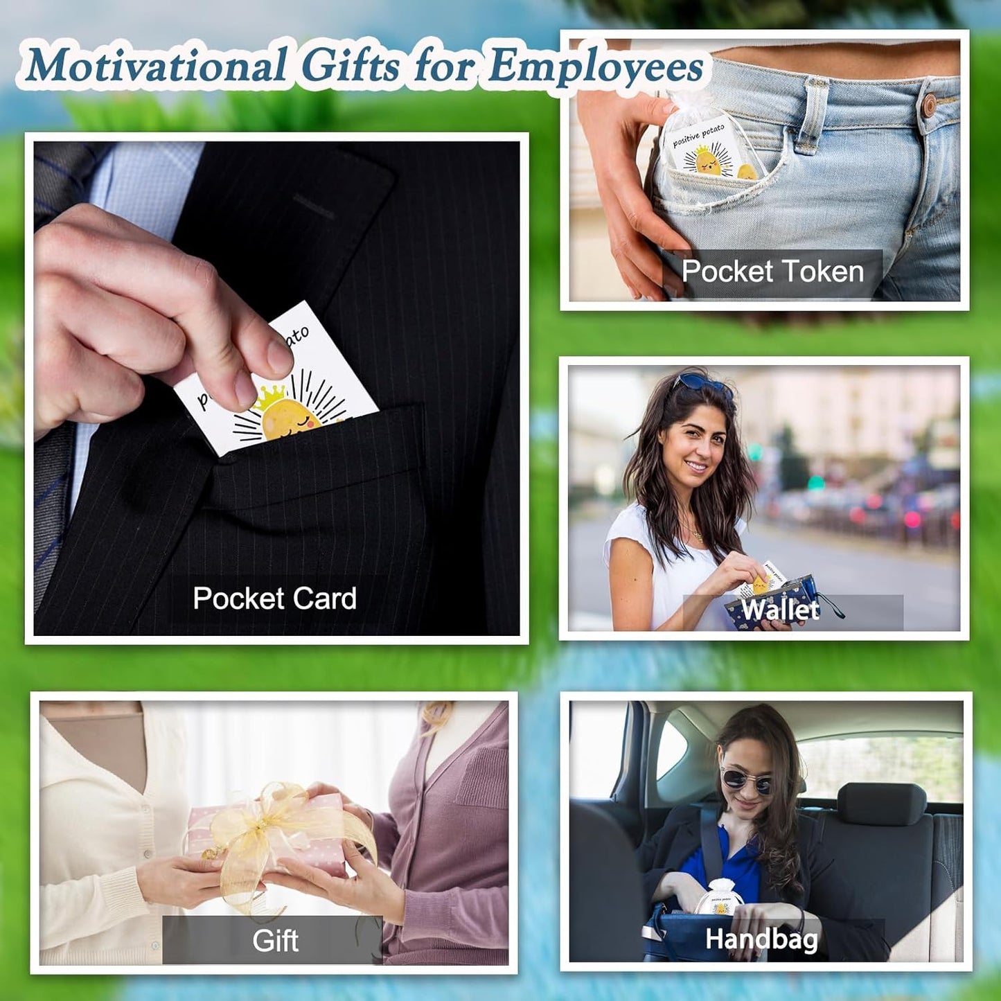 60 Set Positive Potato Bulk Employee Appreciation Gifts for Thank You Staff Back to School Student Teacher Coworker Nurse Pocket Gifts End of Year Student Gift Pun Inspirational Cards Office Gift