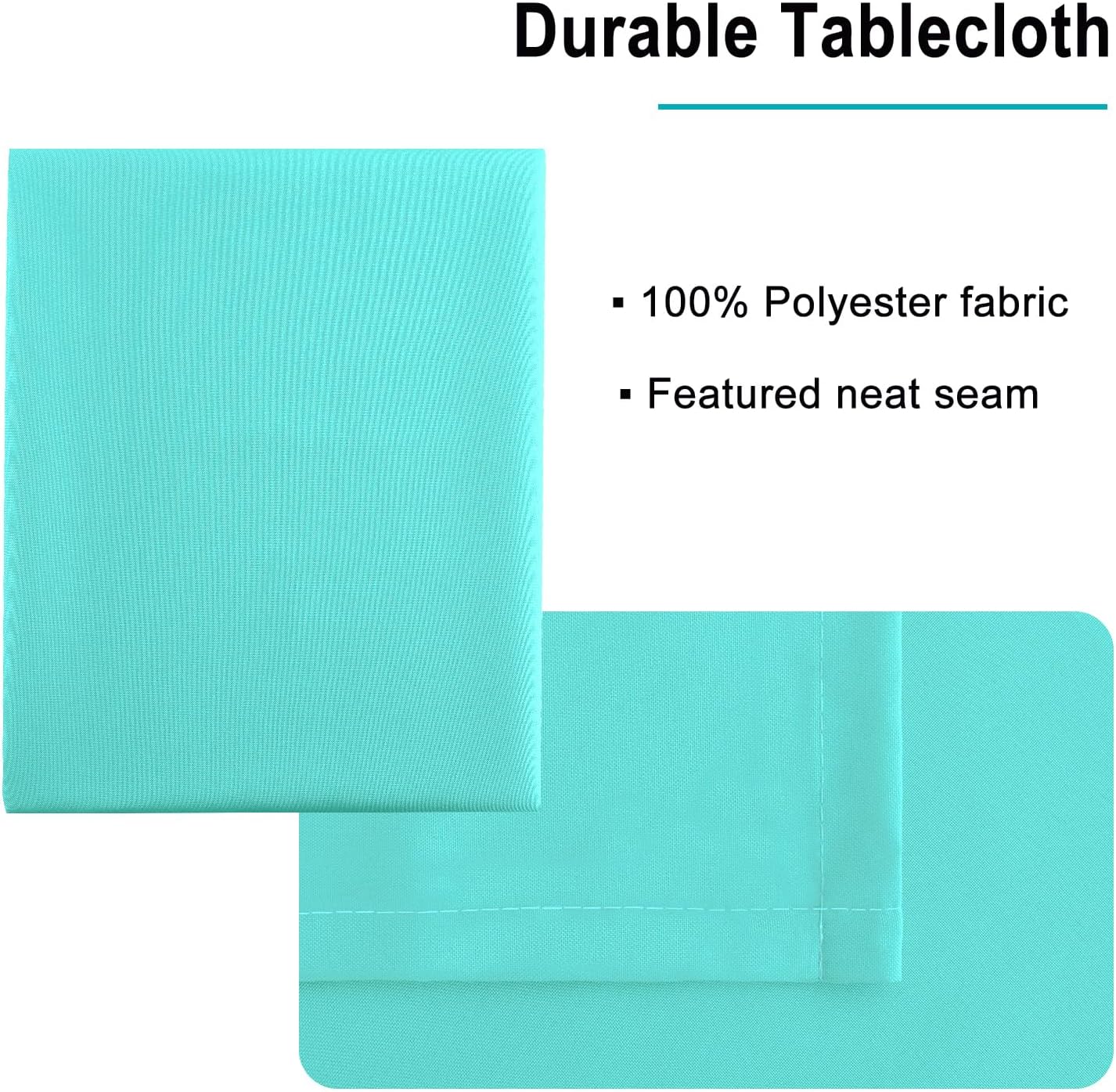 Hiasan Rectangle Tablecloth - Waterproof Washable Fabric Table Cloth for Dining & Party,54 x 120 Length, Light Blue