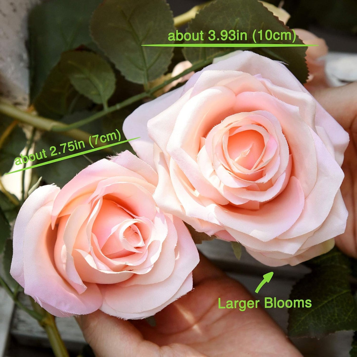 FiveSeasonStuff Dreamy Pink Artificial Silk Roses Flower Garland, Bendable Hanging Vines (2pcs, 11ft)