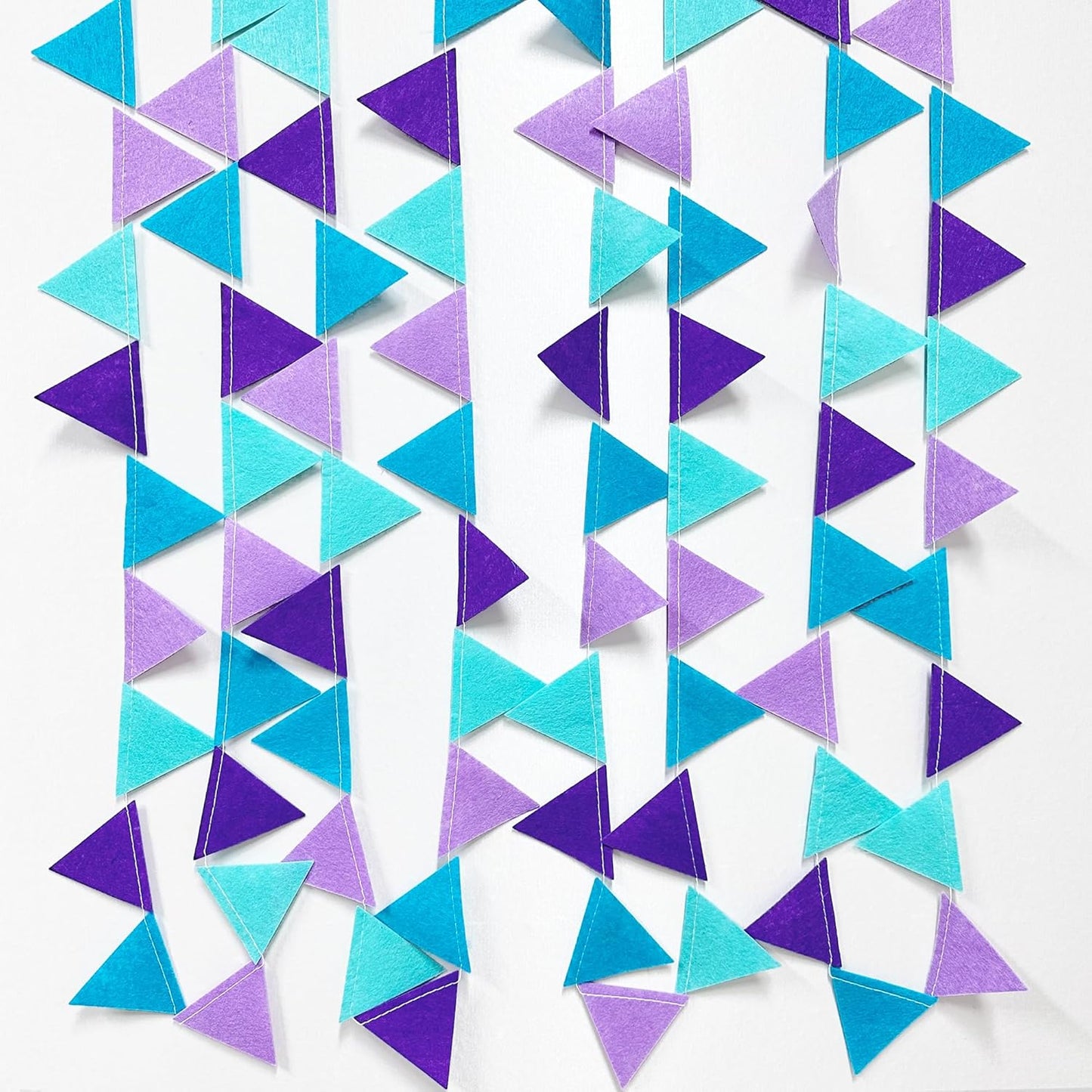 Mermaid Party Decorations Purple Teal Felt Hanging Triangle Mini Bunting Pennant Banner Flag for Birthday Wedding Baby Shower Bachelorette Little Mermaid Under The Sea Party Classroom Nursery Decor