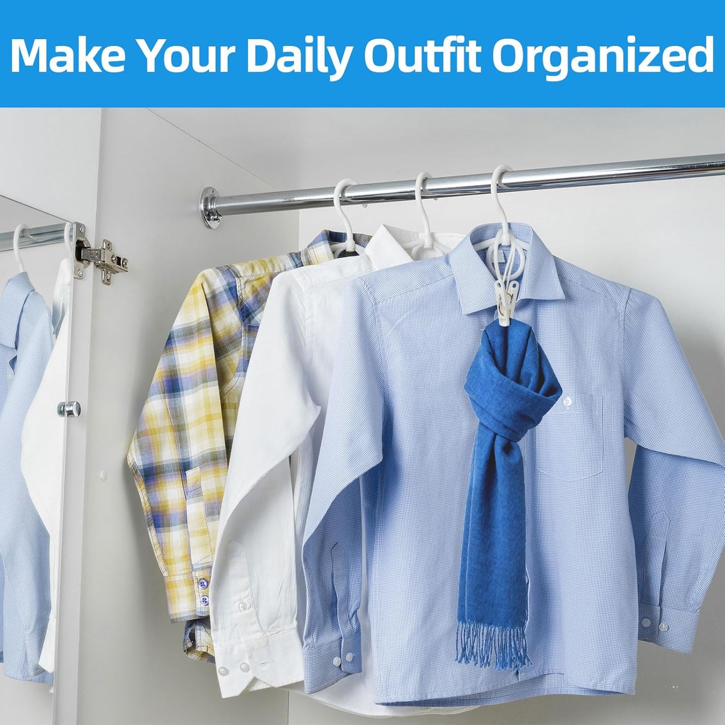 60 Pack Clothes Pins with Plastic Rope,Multi-Purpose Clips for Hanging,Windproof Plastic Clothespins for Hanging Baby Clothes,Socks,Hats, Pants, Bras, Underwears,Towels,Photos,White