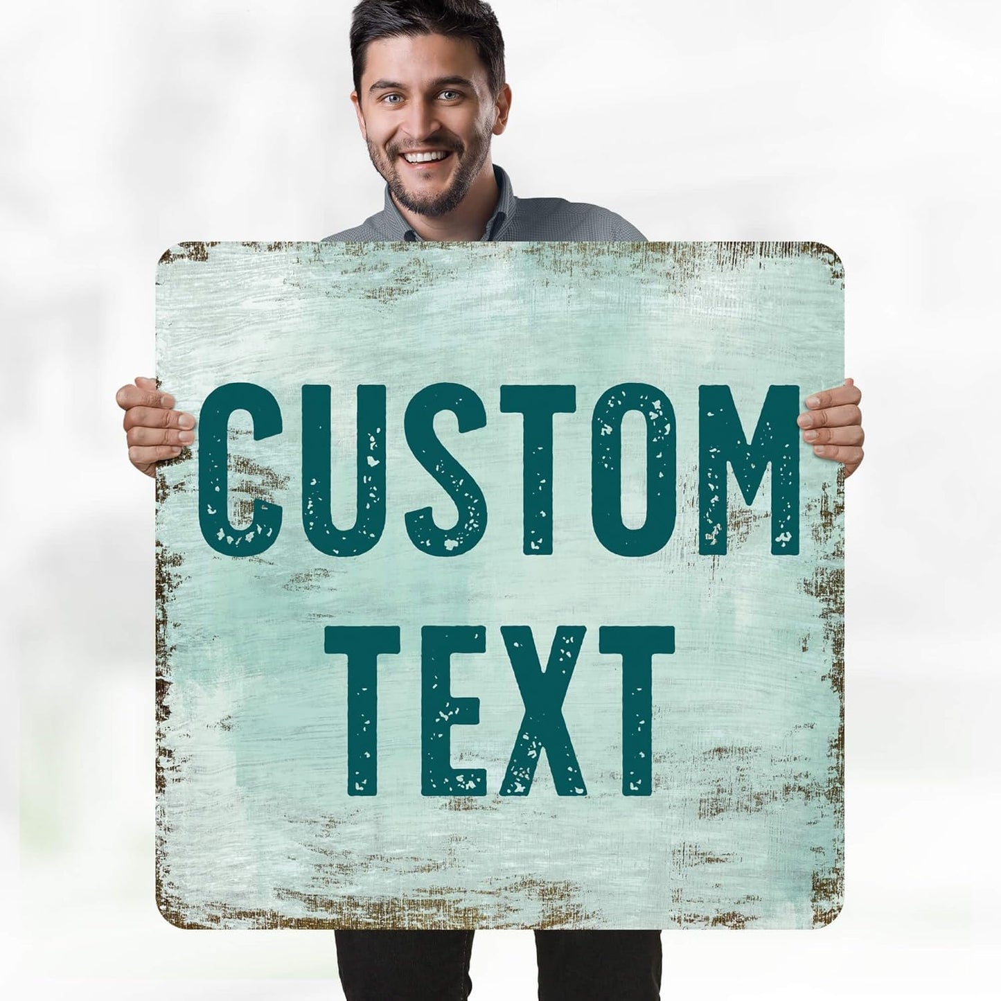 Custom Sign, Custom Street Sign, 11 Font Colors, 13 Font Styles, 4 Hole Options, 22 Sizes, 30x30 Inches, Rust Free DiBound, Fade Resistant, Made in USA by My Sign Center (Shabby Chic)