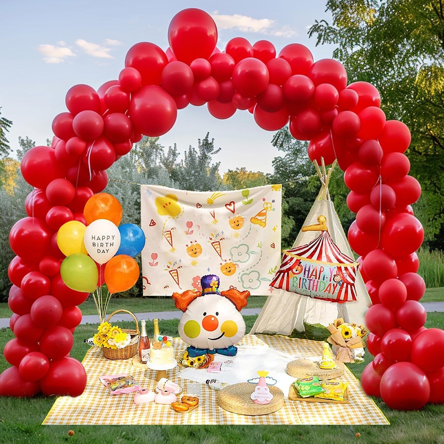 110pcs Red Balloons 12 Inch Bright Red Latex Balloon Garland Arch Kit for Birthday Baby Shower Anniversary Graduation Wedding Party Decorations