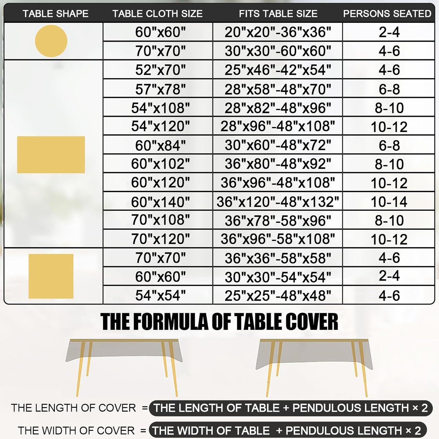 Smiry Rectangle Table Cloth, Waterproof Heavy Duty Vinyl Tablecloths, Wipeable Washable Table Cover for Kitchen and Dining Room (Coffee, 60" X 140")