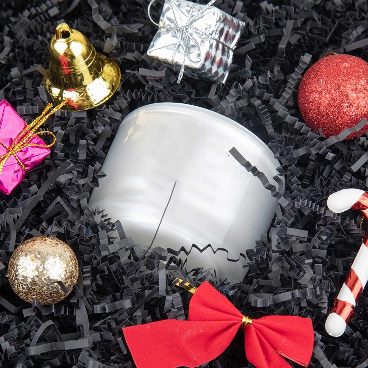 Caleihd Crinkle Cut Paper Shred Packing Grass Cushion Paper Streamer for Christmas Wedding Birthday Bridesmaid Engagement Craft Gift Boxes Bags Basket Filler Decoration 4.5oz Black