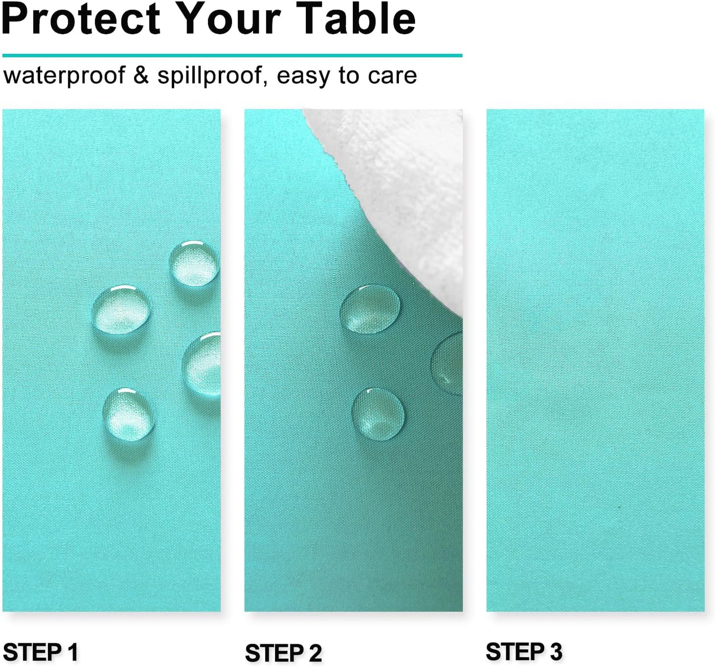 Hiasan Light Blue Rectangle Tablecloth - Waterproof Spillproof and Wrinkle Resistant Washable Polyester Table Cloth for Dining Party, 52 x 70 inch